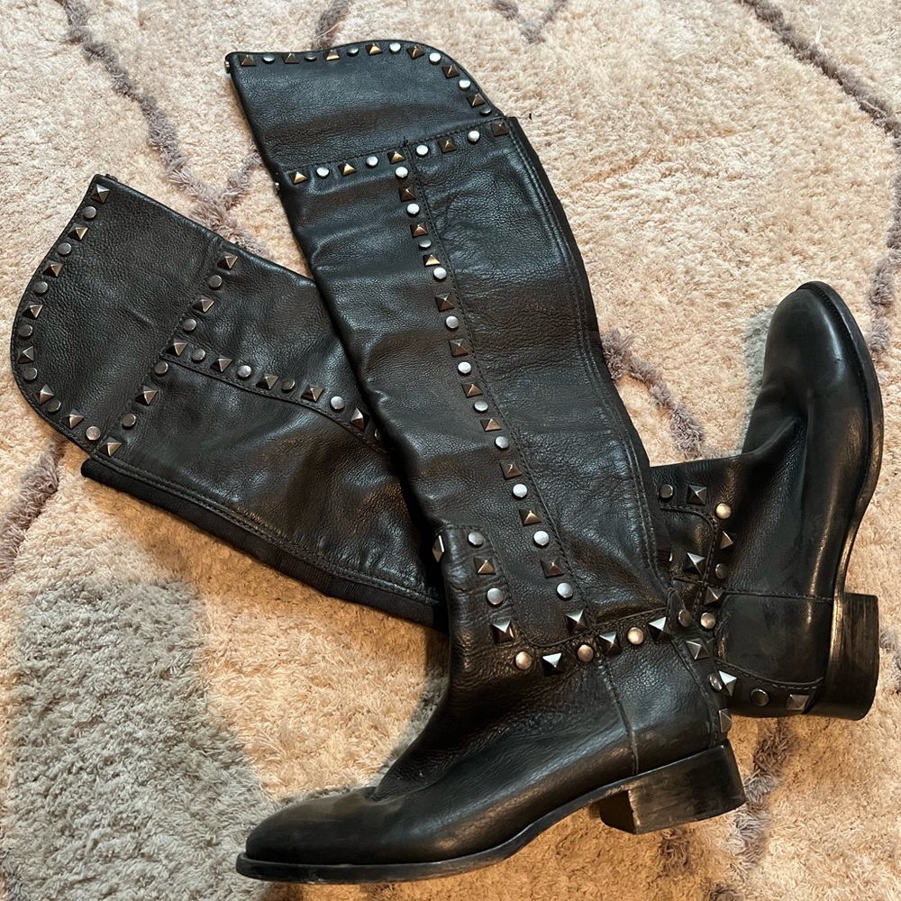 Tory Burch Knee High Studded Leather boots